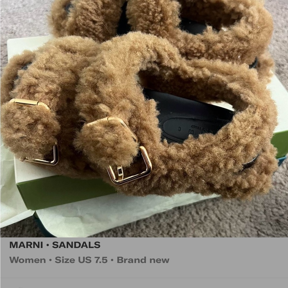 Marni Tan Fuzzy Sandals with Gold Buckles
UPLOADING FROM MY DEPOP
